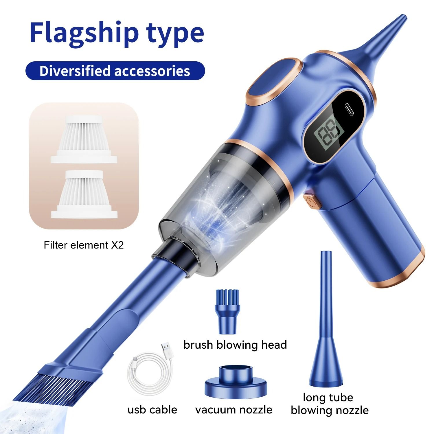 FlexClean Wireless Mini Vacuum Cleaner Portable Handheld Home and Car