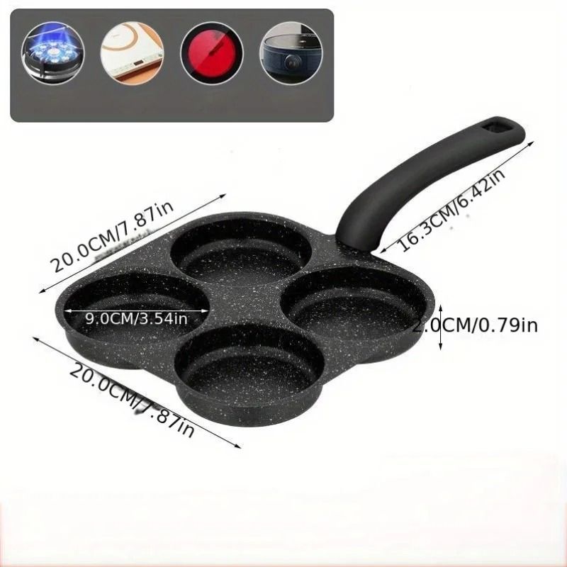 QuickFlip 4 Hole Omelette Pan Nonstick Egg Frying Pan