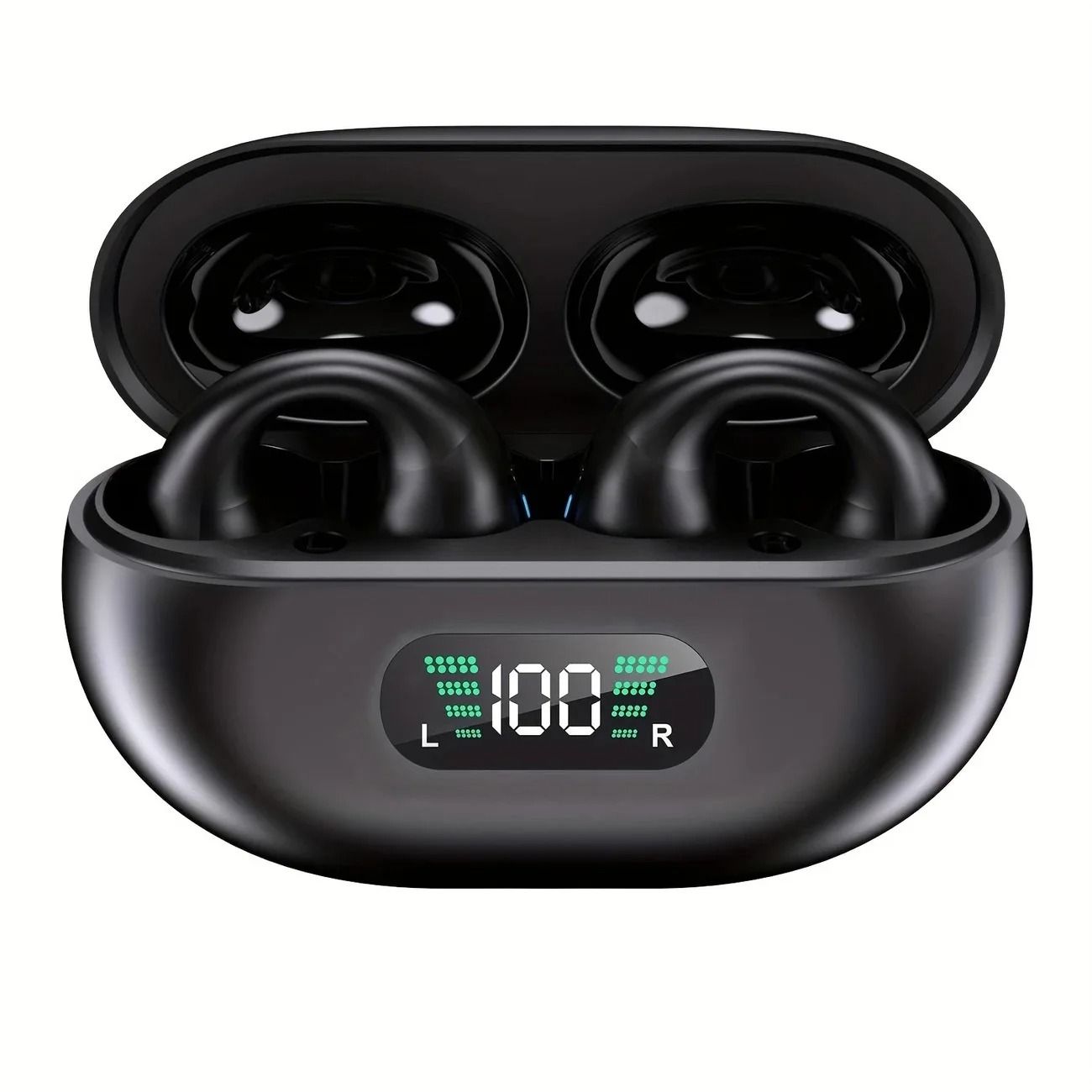 Clip On Wireless Earbuds ANC Bluetooth Mini Earphones with Digital Display for Sports