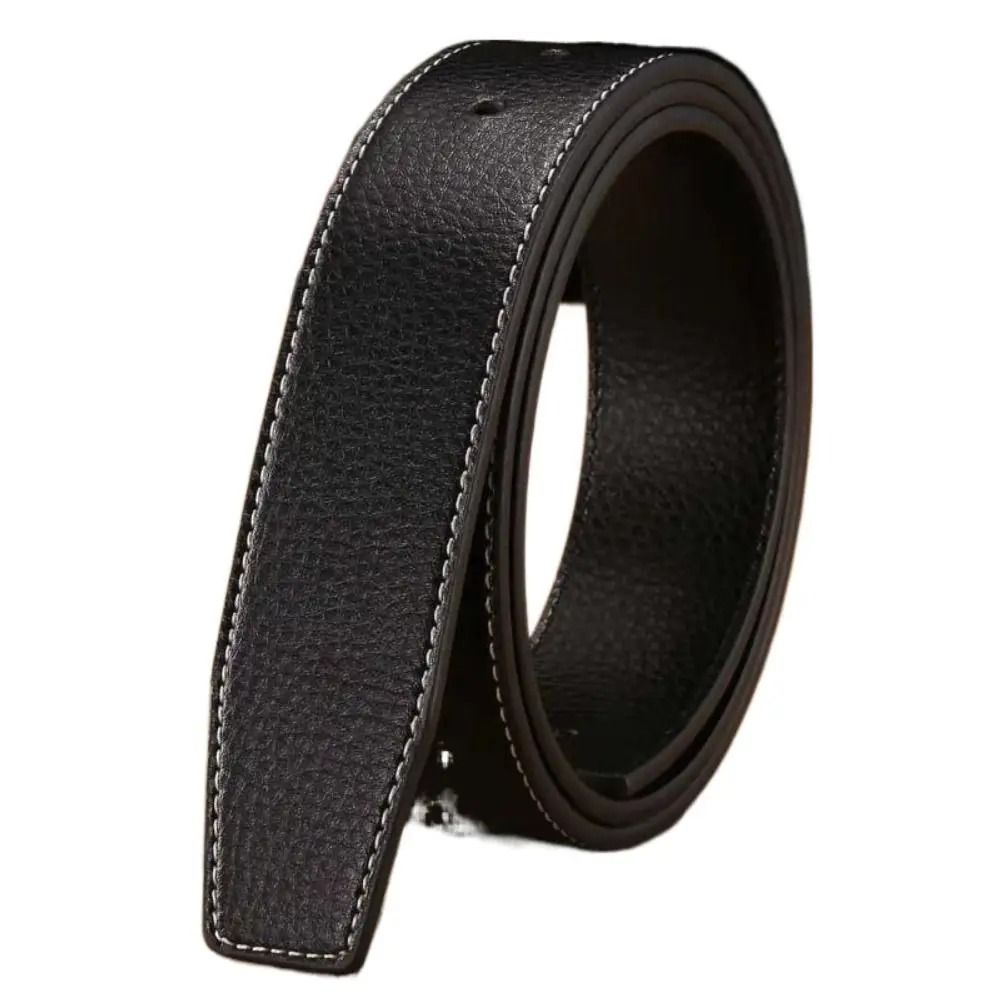 Genuine Leather Replacement Belt Strap Durable No Buckle Waistband for Jeans and Trousers