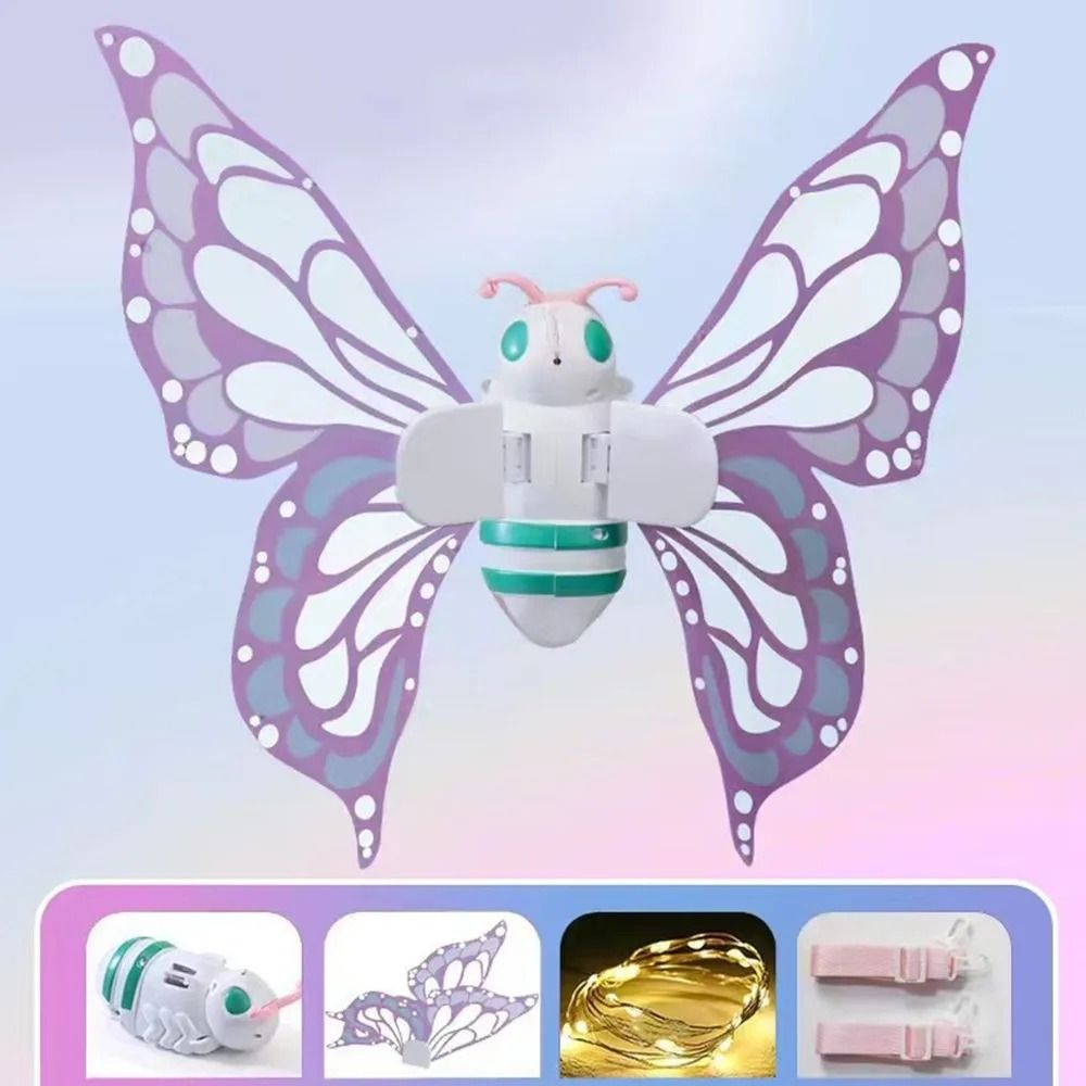 LED Fairy Wings Light Up Moving Butterfly Costume Wings for Kids