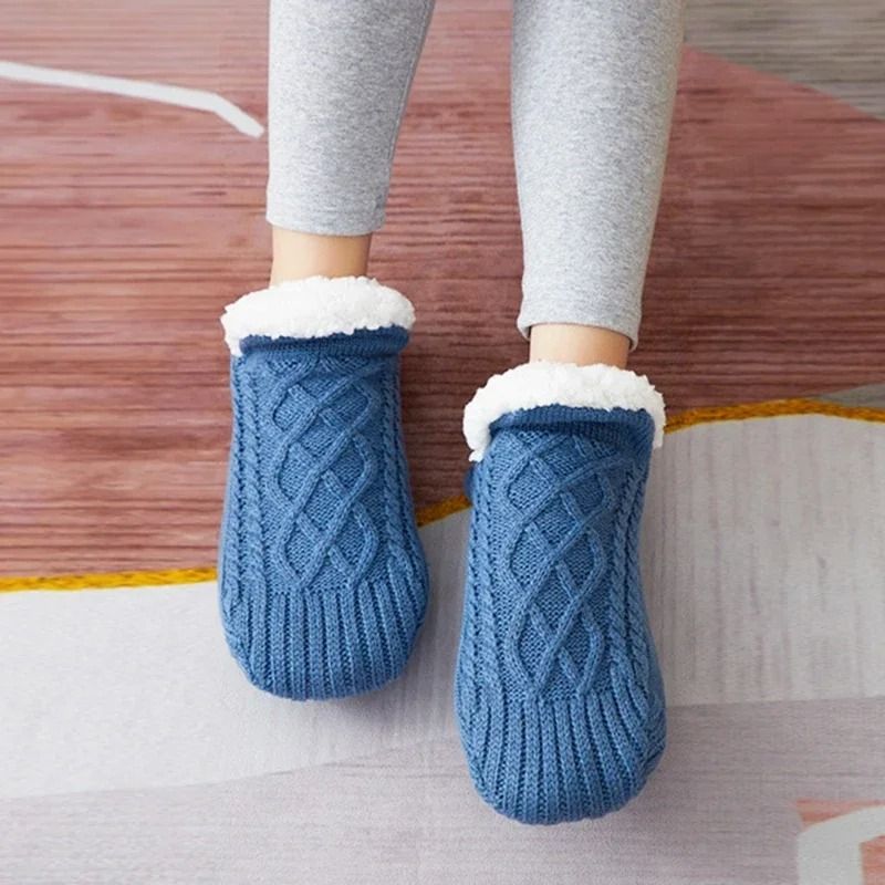 Mens Thermal Slipper Socks Non Slip Warm Fuzzy Indoor House Socks