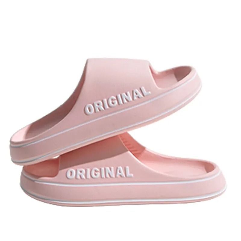 Thick Sole Summer Slide Sandals Non Slip Bathroom and Beach Slippers for Couples