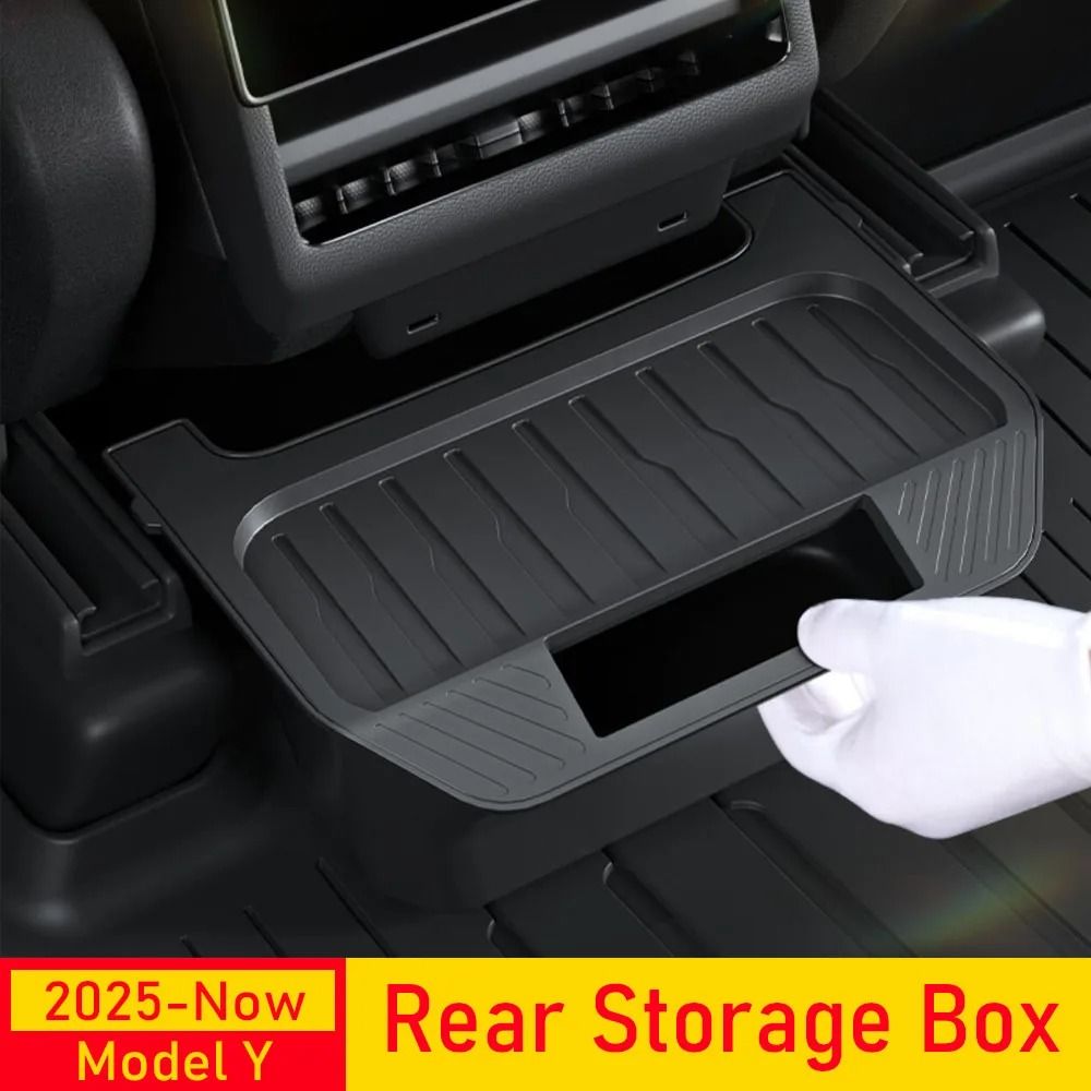 Tesla Model Y Juniper Rear Seat Storage Box Center Console Organizer and Trash Bin