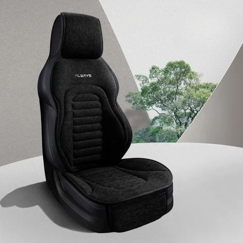Universal Linen Car Seat Cover Breathable Anti Slip Seat Protector Cushion