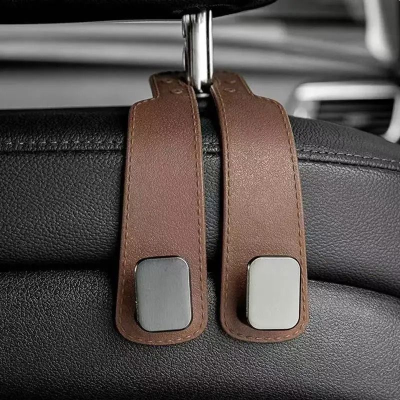 2 In 1 Car Seat Back Cover and Hook Organizer Faux Leather Protector