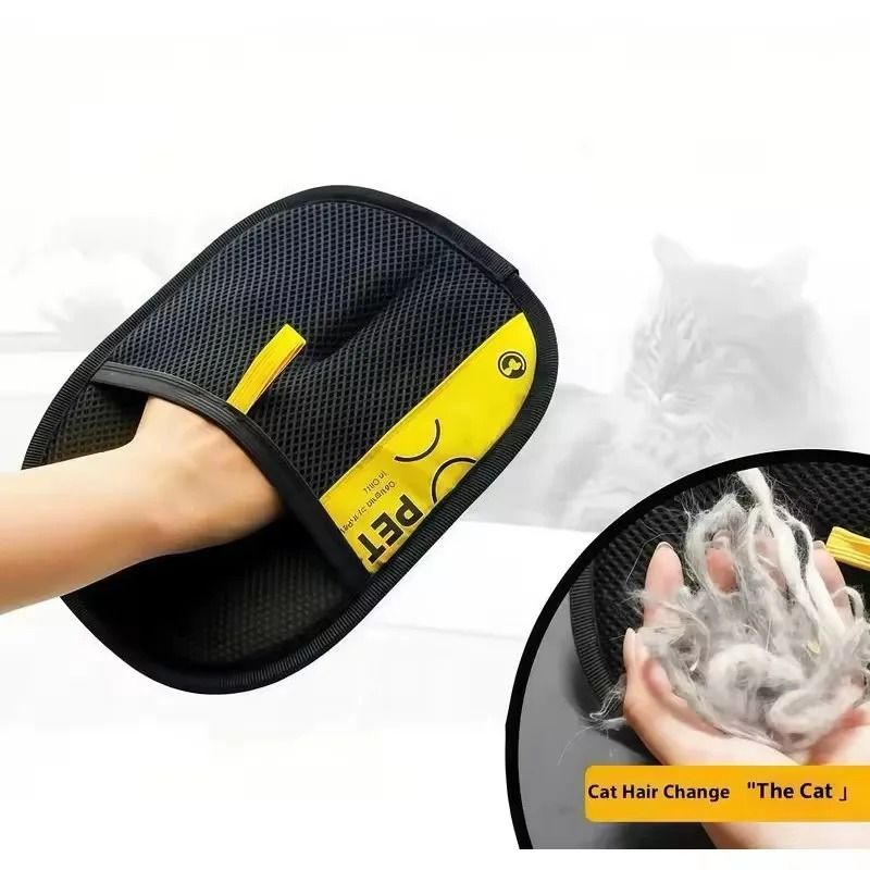 FurSweep Reusable Pet Hair Remover Grooming Glove with Lint Roller Brush
