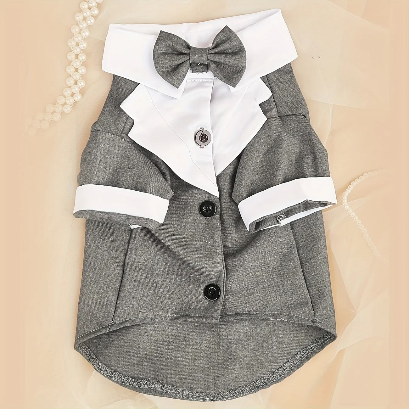 Formal Dog Wedding Suit with Bow Tie for Small Dogs and Cats