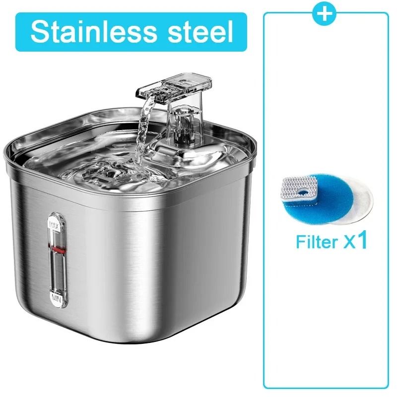 Stainless Steel Automatic Pet Water Fountain Ultra Quiet Sensor Drinking Dispenser for Cats and Dogs