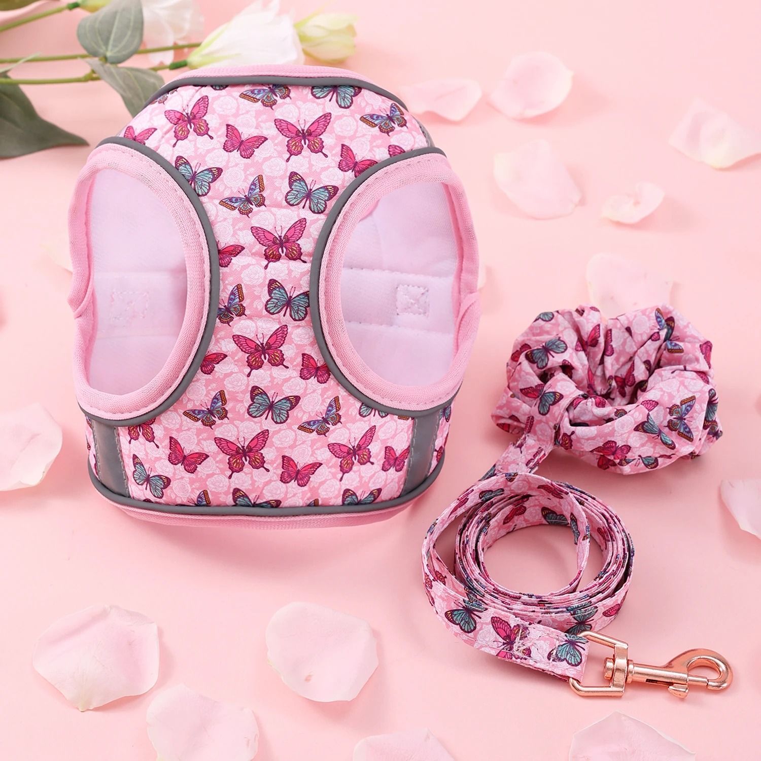 Soft Winter Warm Pet Harness and Leash Set for Small Dogs and Cats