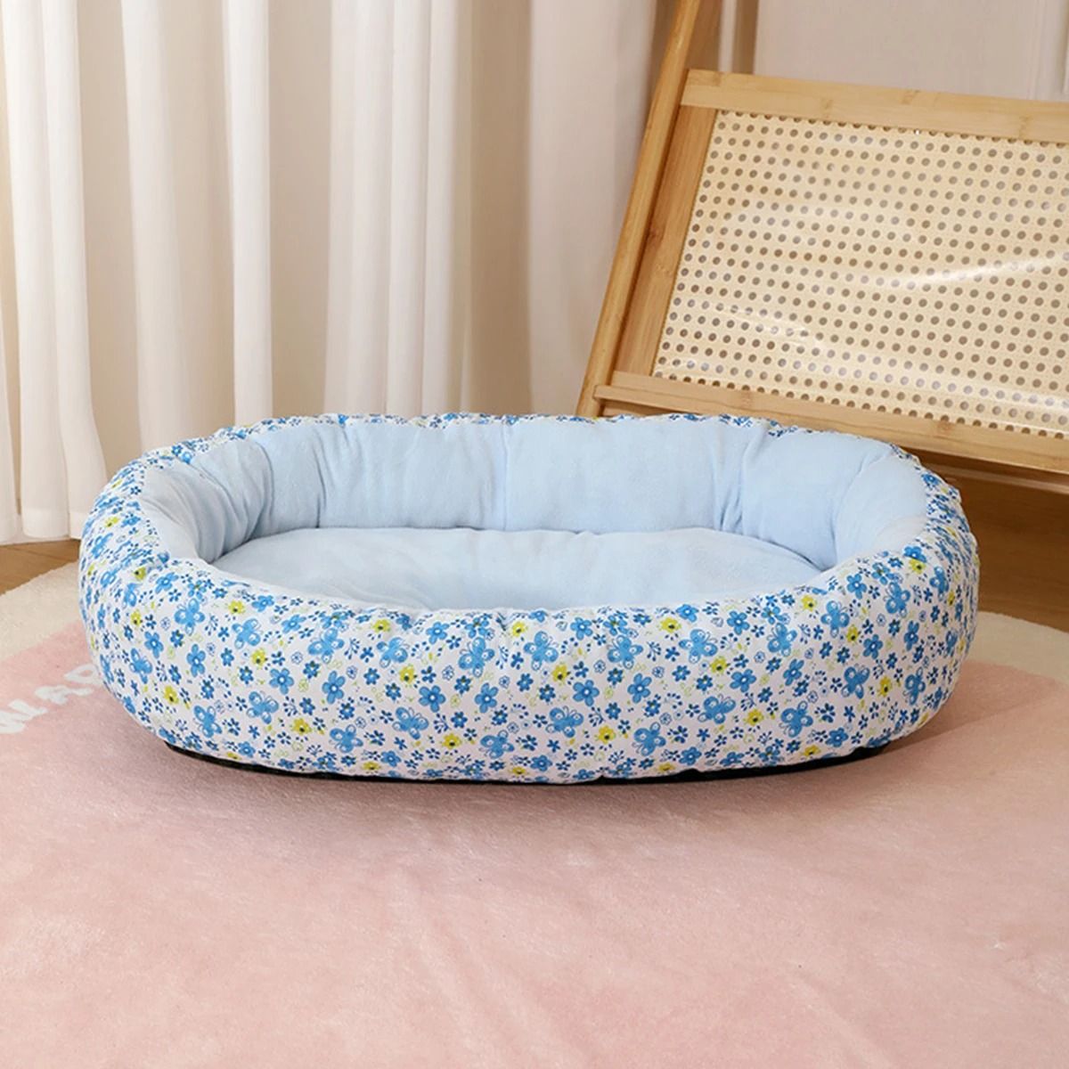 Floral All Season Dog Bed Soft Pet Sleeping Pad for Small Dogs and Cats
