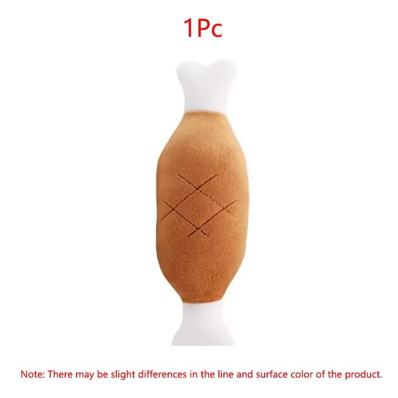 Interactive Plush Squeaky Dog Toy Chicken Leg Bone Shape Toy for Dogs and Cats