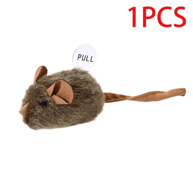 Interactive Mouse Plush Cat Toy Squeaky Bite Resistant Kitten Chew Toy