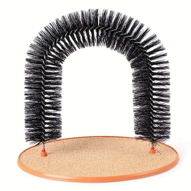 PurrSpa Cat Grooming Arch Interactive Self Groomer with Scratching Pad and Massage Brush