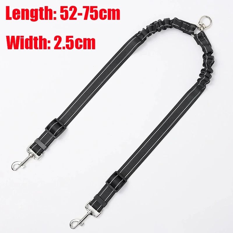 Dual Retractable Dog Leash with LED Flashlight and Waste Bag Holder