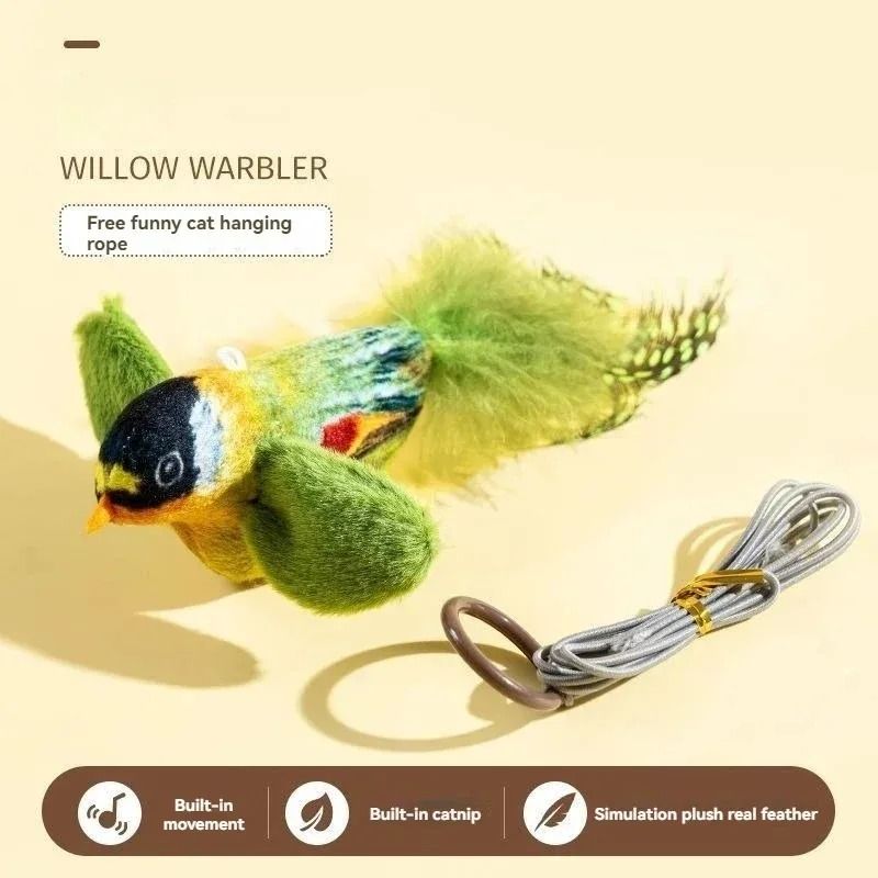 Interactive Realistic Bird Sound Catnip Plush Cat Toy