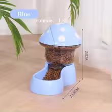 Automatic Cat Feeder and Water Dispenser Cute Mushroom Large Capacity Pet Food Bowl Set