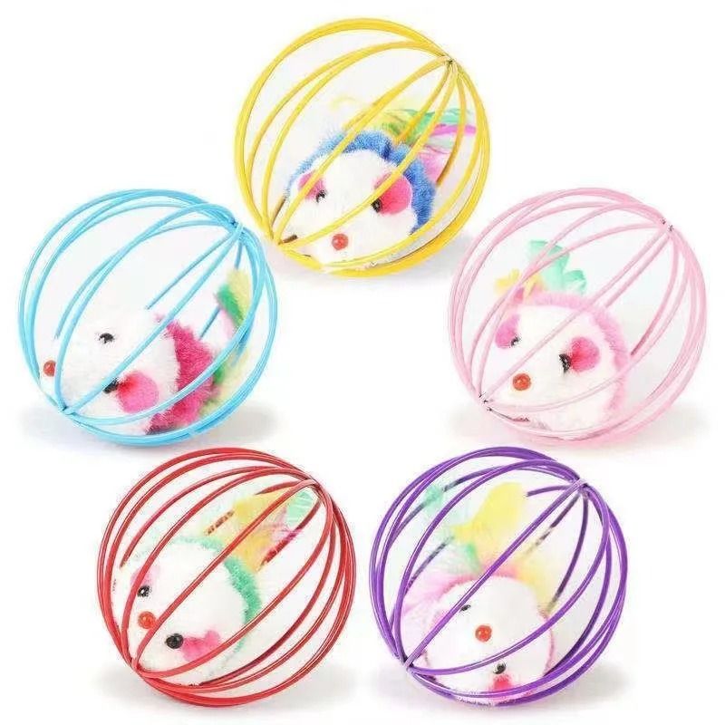 Interactive Plush Mouse Cat Toy Ball for Indoor Cats and Kittens