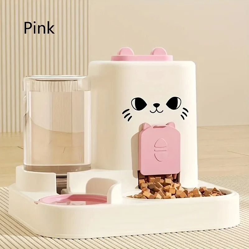Large Capacity Automatic Pet Feeder and Water Dispenser Integrated Food Bowl Set for Cats and Dogs