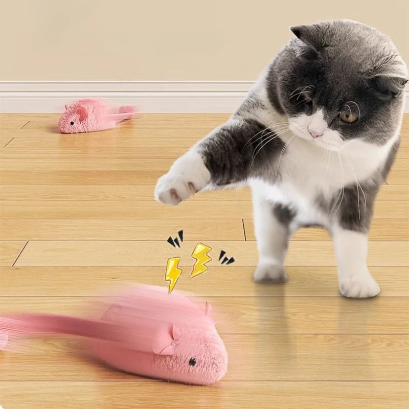 Interactive Plush Mouse Cat Toy Set for Indoor Cats and Kittens