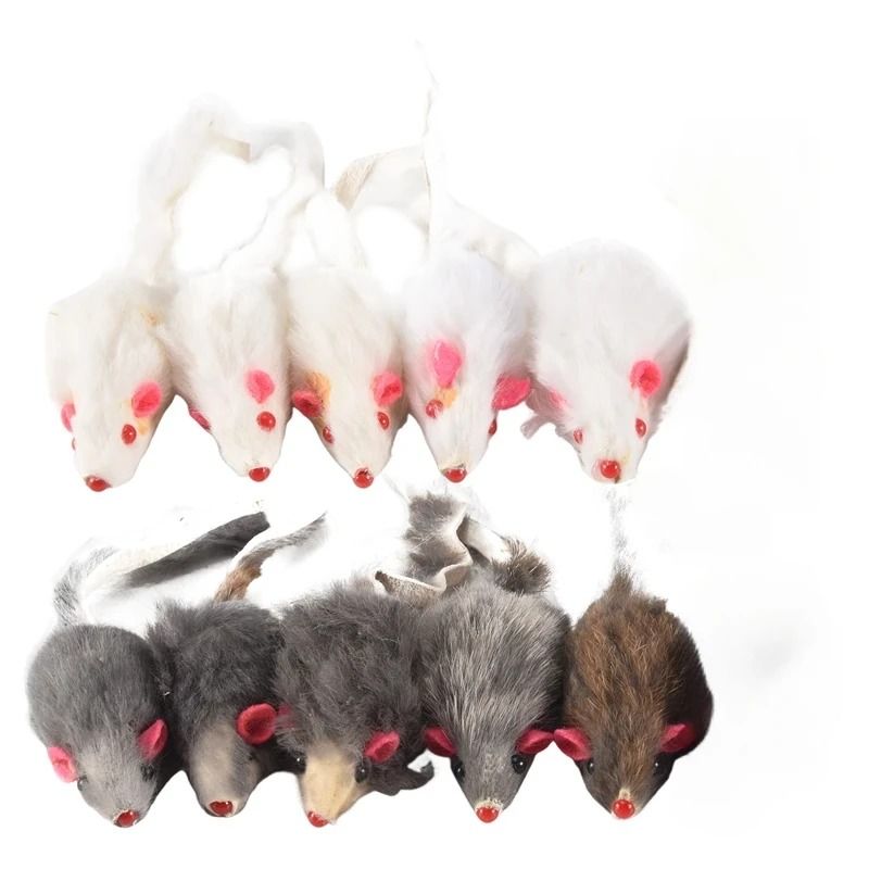 10 Pack Plush Mouse Cat Toys Soft Interactive Play Toys for Indoor Cats and Kittens