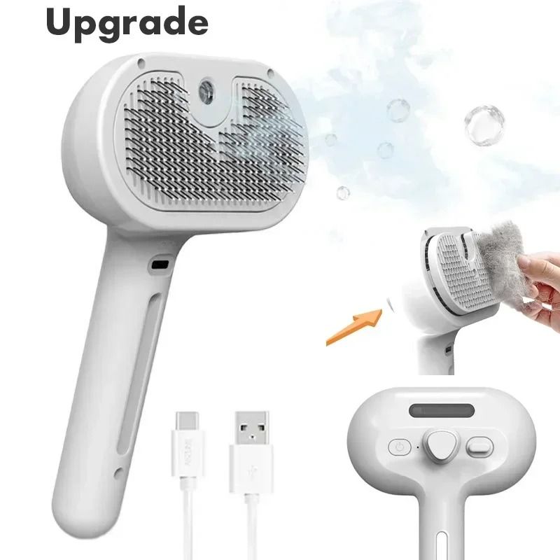 Pet Steam Brush for Cat and Dog Hair Removal
