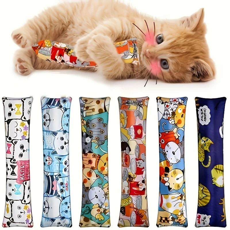 Cat Grass Plush Chew Pillow Toy for Indoor Cats
