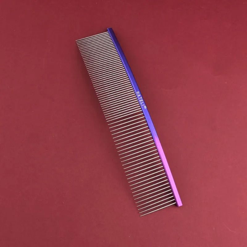 Rainbow Stainless Steel Pet Grooming Comb For Dogs Cats Hair Removal Tangles And Daily Brushing