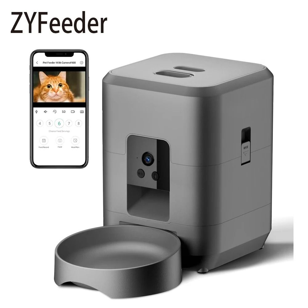 Smart 2L Automatic Pet Feeder with Camera Wifi App Control for Cats Dogs