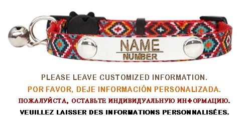 Personalized Breakaway Cat Collar With Bell Custom Nameplate For Kitten And Small Dog Safety Wear