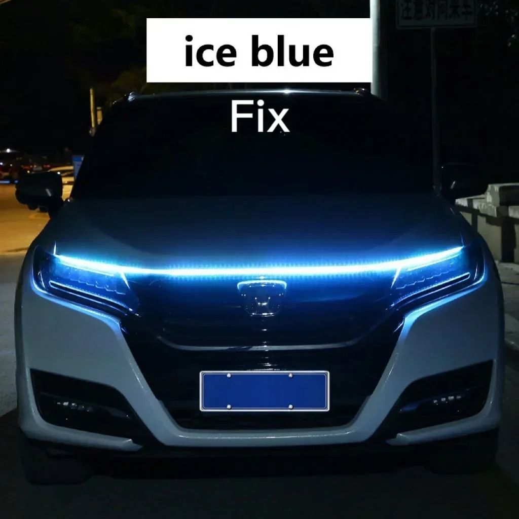 Dynamic LED Hood Light Strip for Car Daytime Running Style