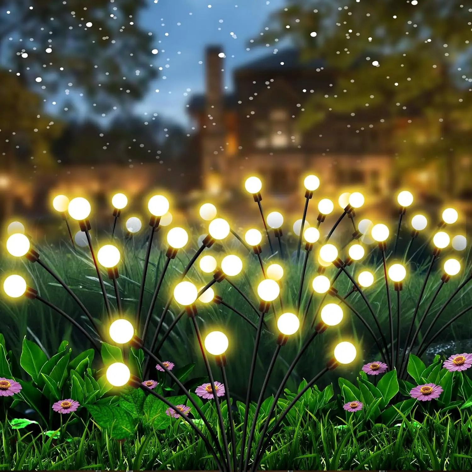 10 LED Solar Firefly Garden Lights Waterproof Outdoor Yard Patio Pathway Decoration Lamp