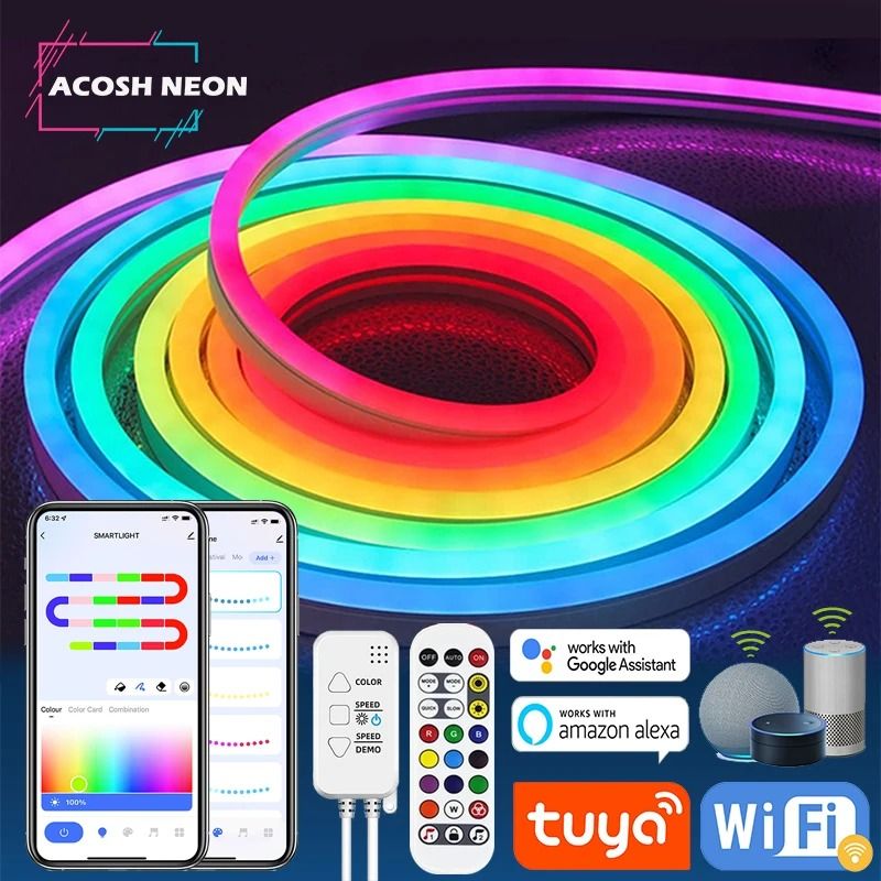 Tuya RGBIC Neon LED Strip Lights for Room Decor