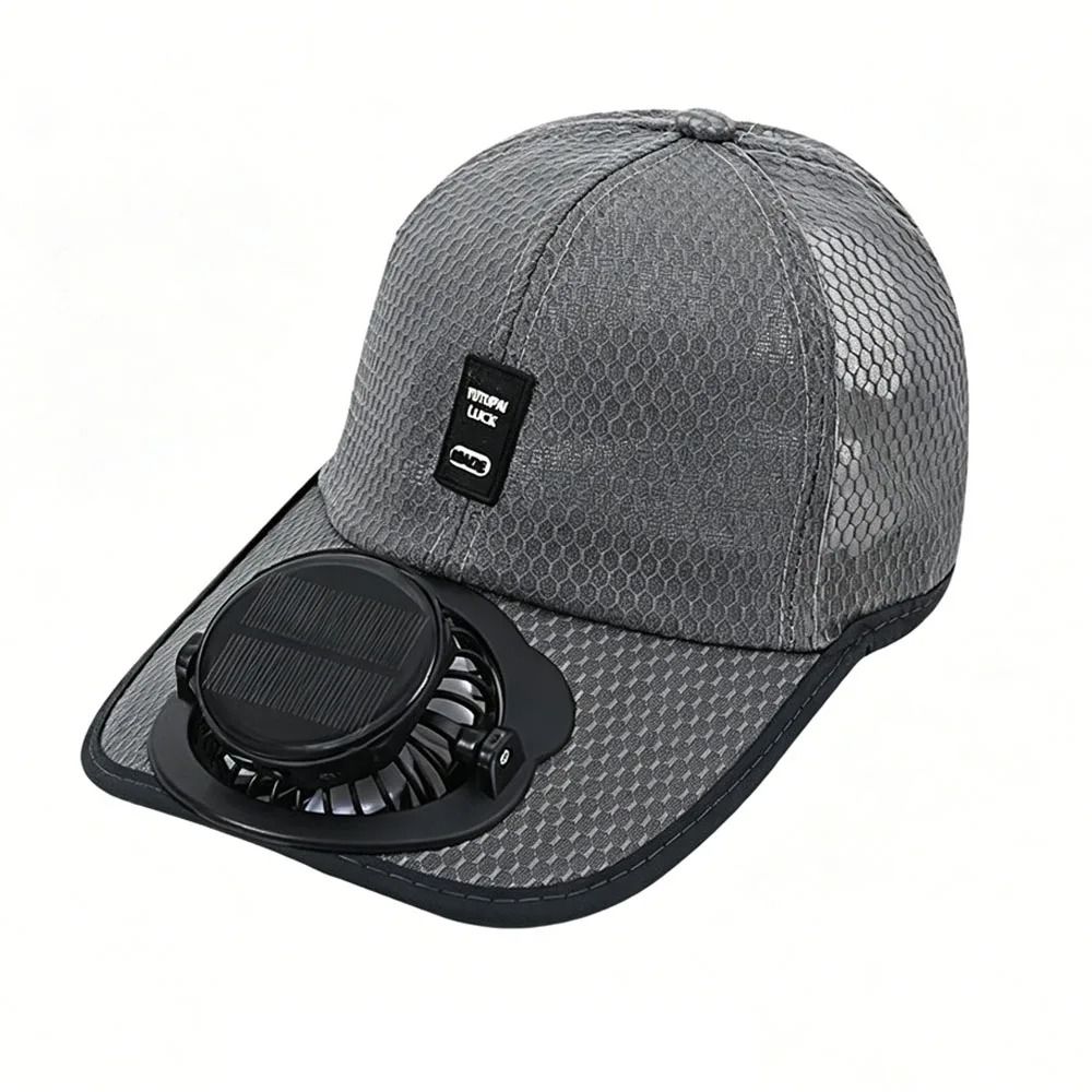 Solar Powered Cooling Fan Hat with USB Charging
