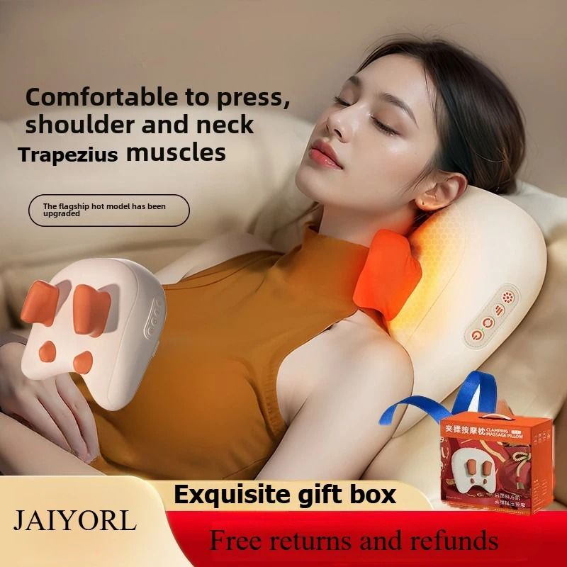 Heated Shiatsu Massage Pillow for Neck Back and Body Relief