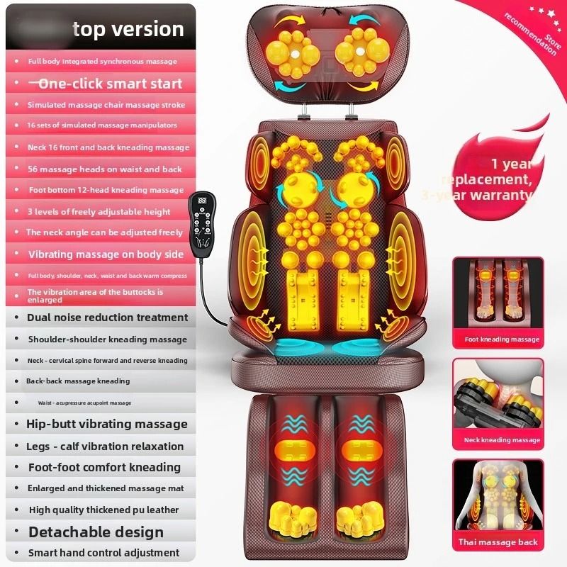 Full Body Shiatsu Massage Seat Cushion with Heat