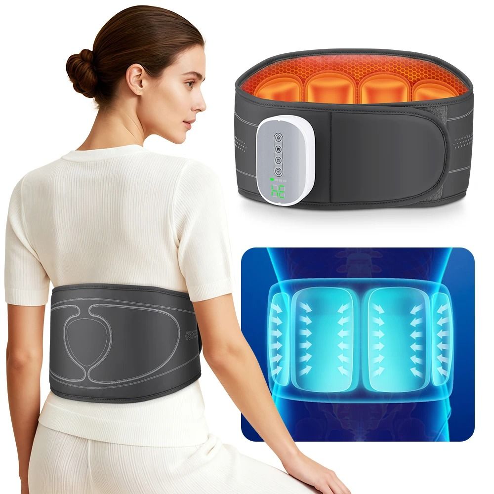 Cordless Heated Back Massager Belt with Adjustable Air Compression Therapy