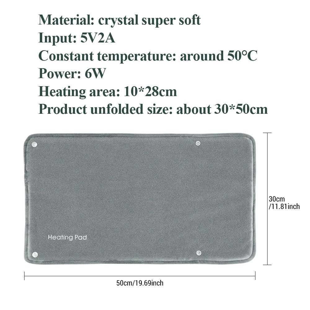 USB Thermostat Heating Pad for Hands Feet and Abdomen