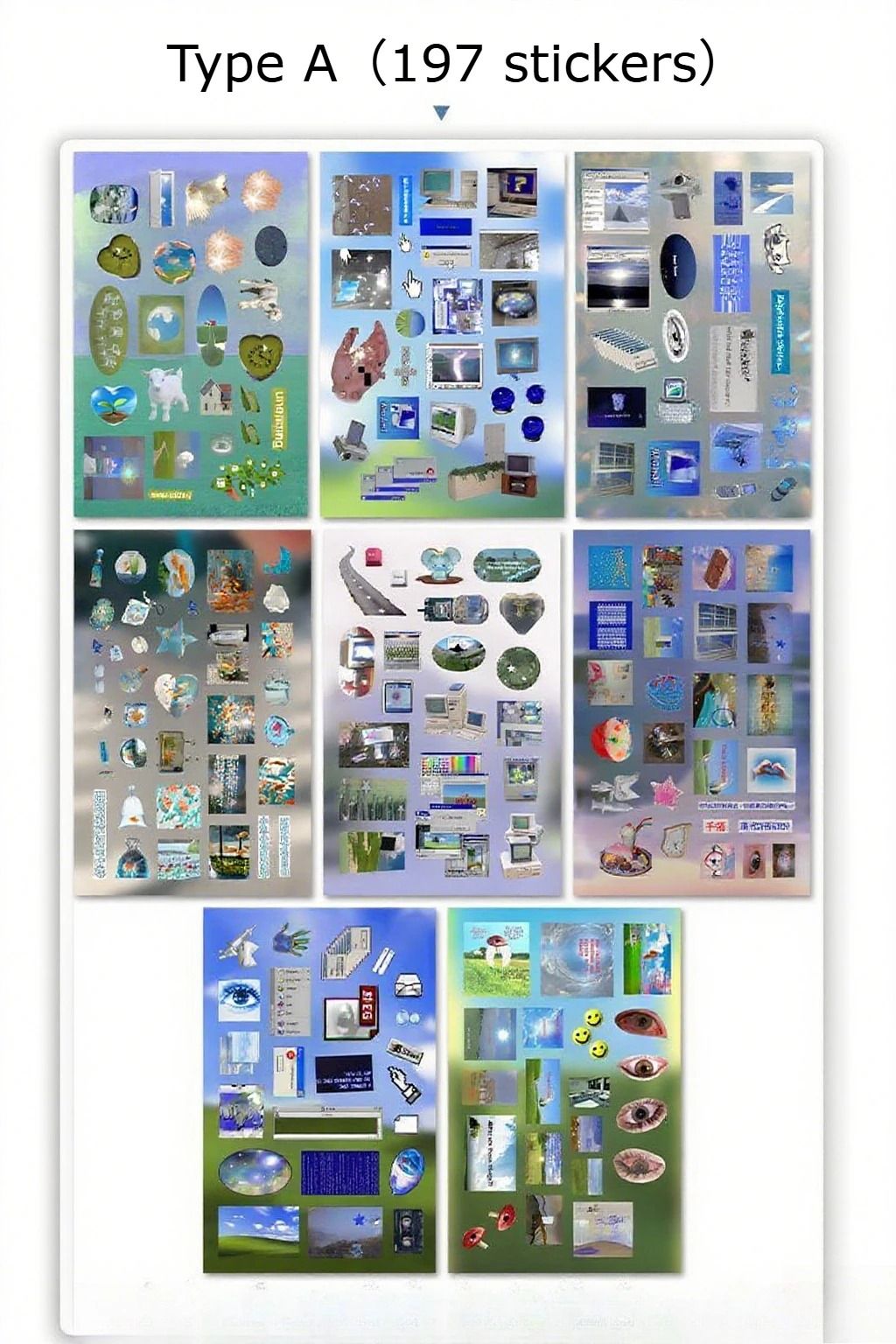 Retro Dreamcore Y2K Scrapbook Stickers