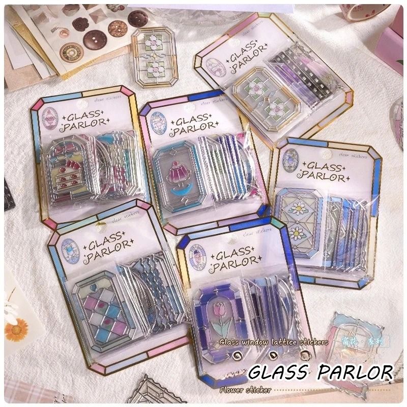 Kawaii Stained Glass 3D Scrapbook Stickers
