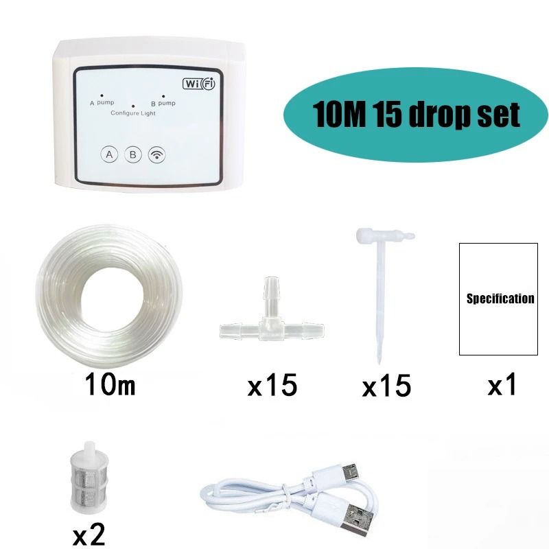 WiFi Dual Pump Drip Irrigation Kit for Smart Automatic Plant Watering