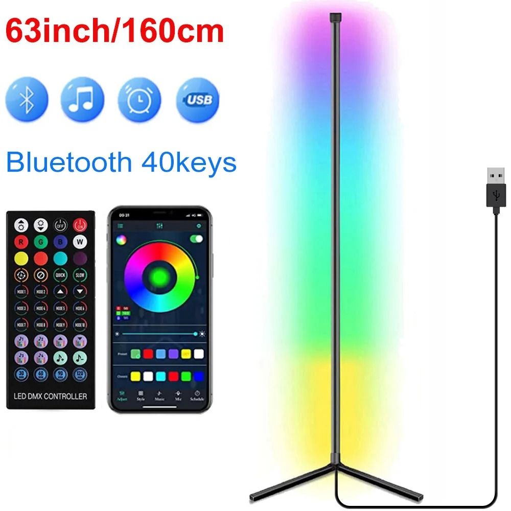 Smart Tuya RGB Corner Floor Lamp with Alexa Voice Control Mood Lighting