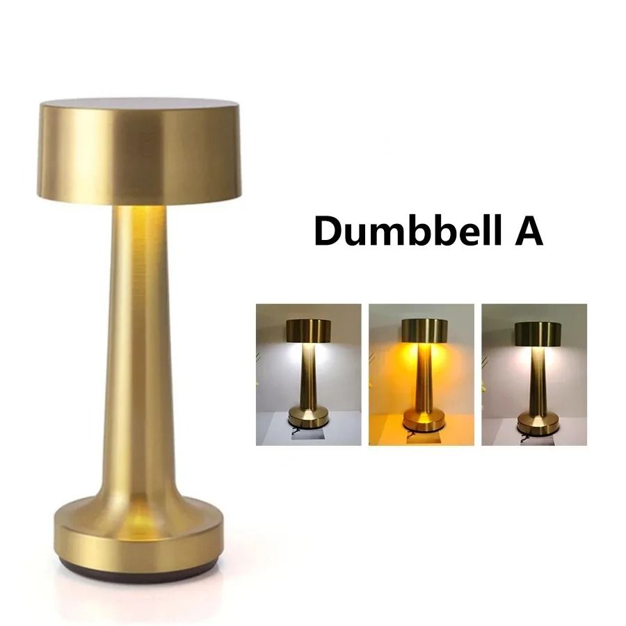 Rechargeable Retro Metal Touch Table Lamp for Cozy Cordless Ambient Lighting