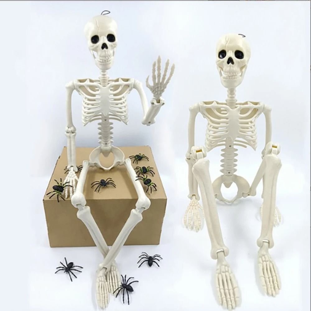 Posable Human Skeleton Prop for Haunted Halloween Parties Yards and Displays