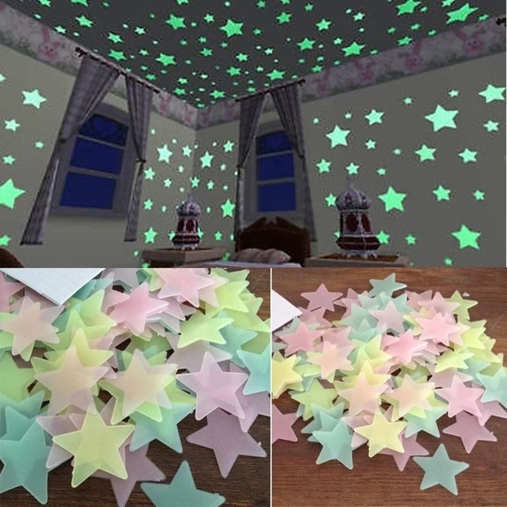 Glow in the Dark Star Wall Stickers for Kids Bedroom Ceiling Nursery Decor