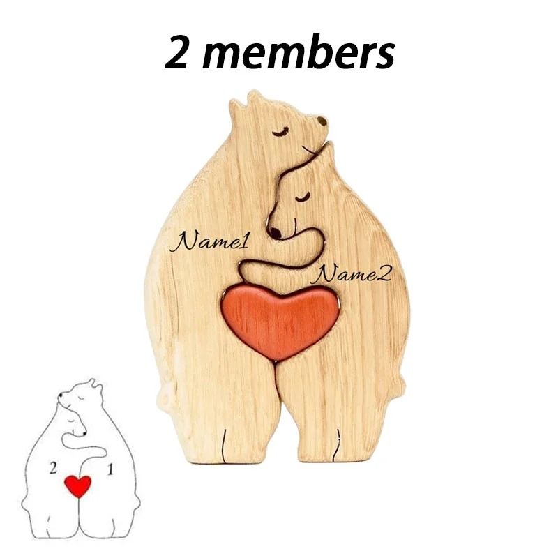Personalized Wooden Bear Family Puzzle for Heartwarming Custom Home Decor Gifts