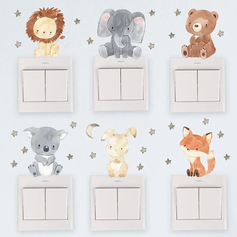Cute Forest Animal Wall Stickers for Cozy Nursery Kids Room Decor