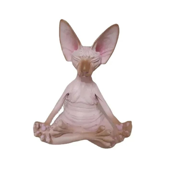 Meditation Yoga Cat Figurine for Peaceful Garden Home Desk Decor Gifts
