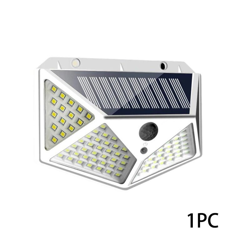 Solar Motion Sensor Wall Lights With 100 LEDs For Outdoor Security