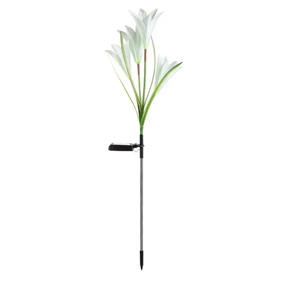 Solar Lily Flower Pathway Lights With Seven Color Changing Garden Glow